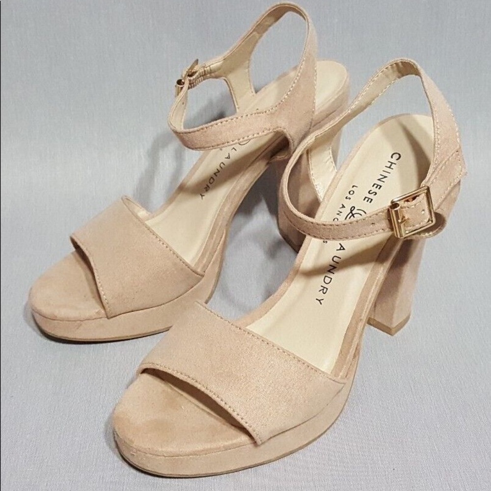 Chinese Laundry Ankle Strap Open Toe Heeled Sandals Womens Shoes 7 / 37.5